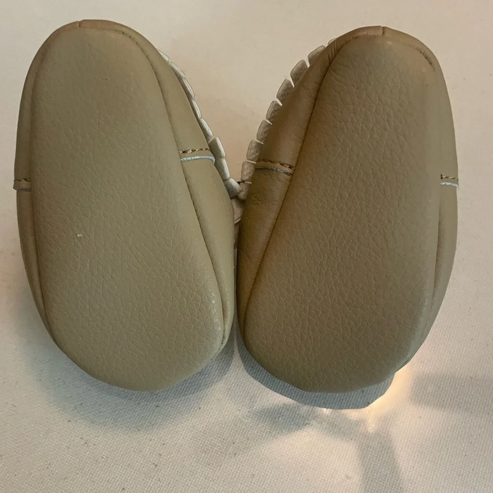 Tan Leather Baby Moccasins 0-6months